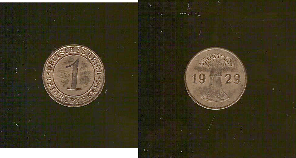 ALLEMAGNE 1 Reichspfennig 1929A SPL